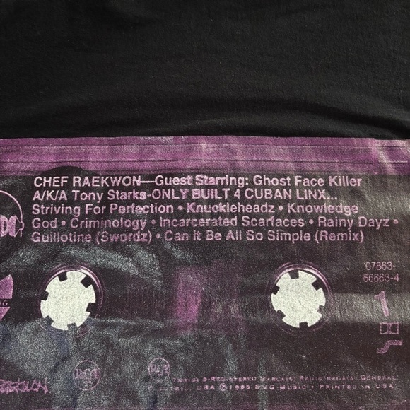The Return Shirt Mens Medium Raekwon Wutang Purple Casette Ghostface Rap Music - Picture 2 of 4